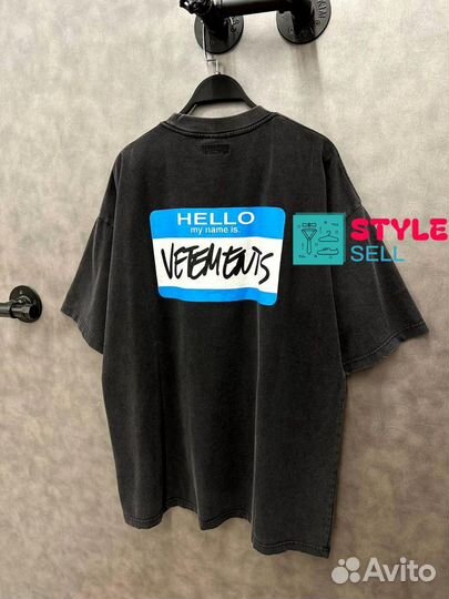 Vetements футболка оверсайз варенка (Hello my name