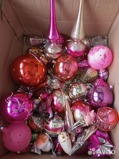 Елочные игрушки СССР (много) +ёлочка+гирлянда