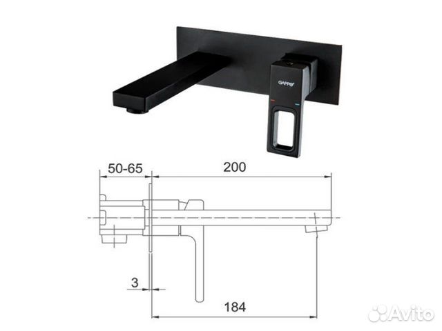 Встраиваемый смеситель для раковины Gappo G1017-16