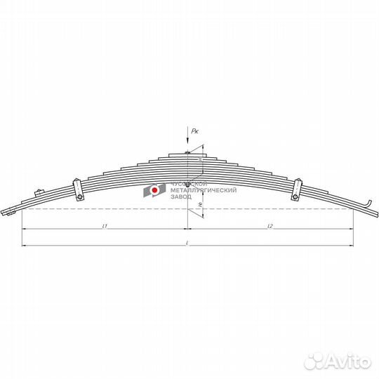 Рессора передняя 12-и л. урал-5557 без ушка