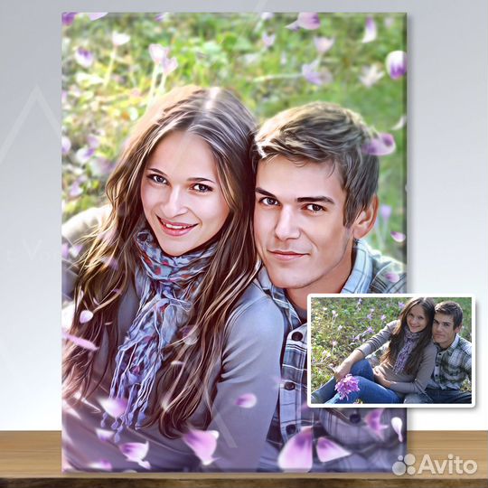 Картина портрет по фото на холсте