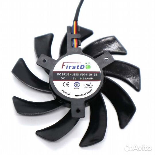 Вентилятор для Sapphire Dual X 83 мм, длинный каб