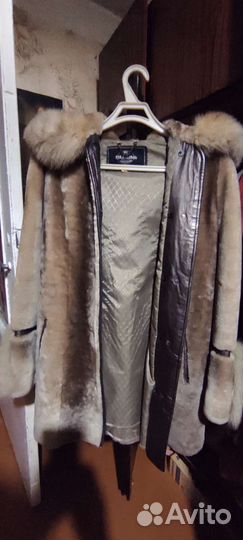 Шуба мутоновая с капюшоном 46 48 размер