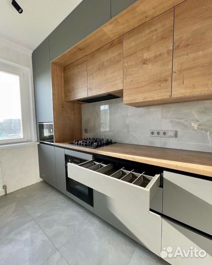 Стильная прямая кухня 