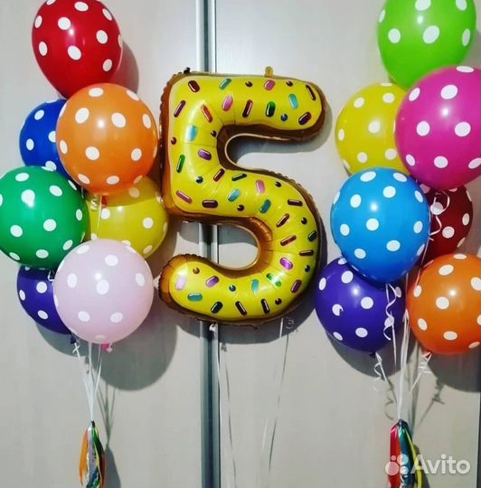 Шары Цифра + фонтан из шаров