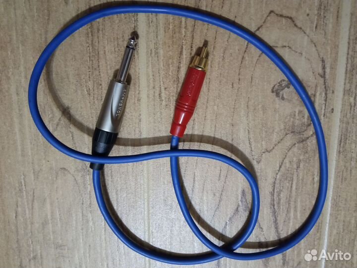 Патч-кабель Jack 6.3 mm mono - RCA male Amphenol