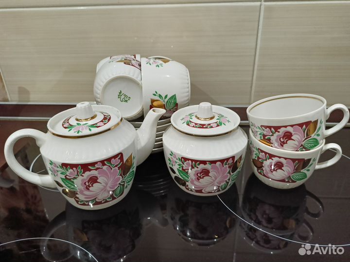 Чайный сервиз СССР дулево пион