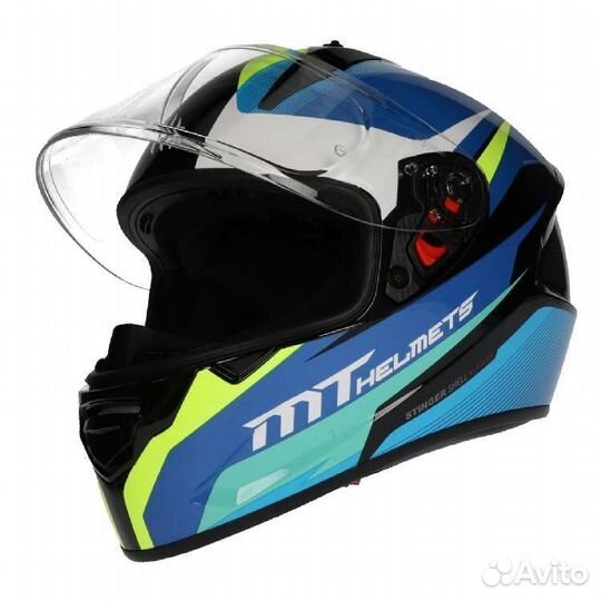 Шлем MT stinger divided B6 глянцевый голубой М инт