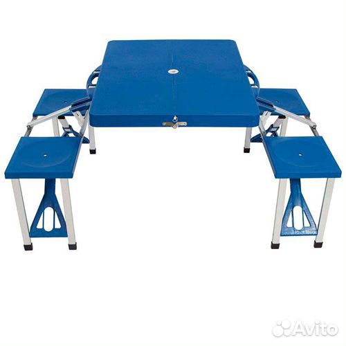 Стол складной со скамейками в чемодане