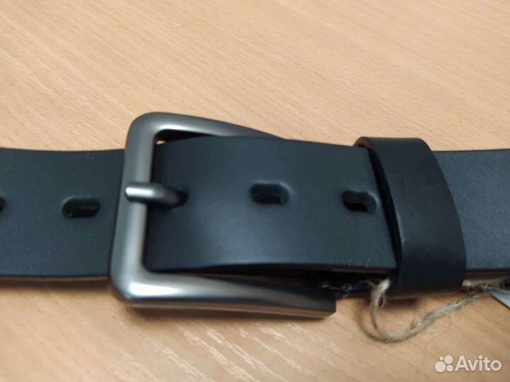 Мужской ремень из натуральной кожи. Джинсовый