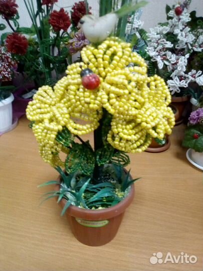 Деревья и цветы из бисера