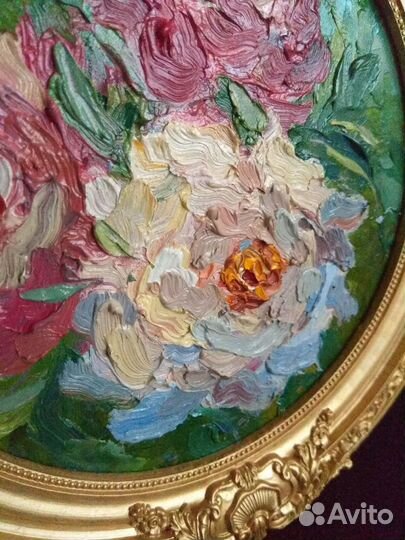 Пионы, картина маслом