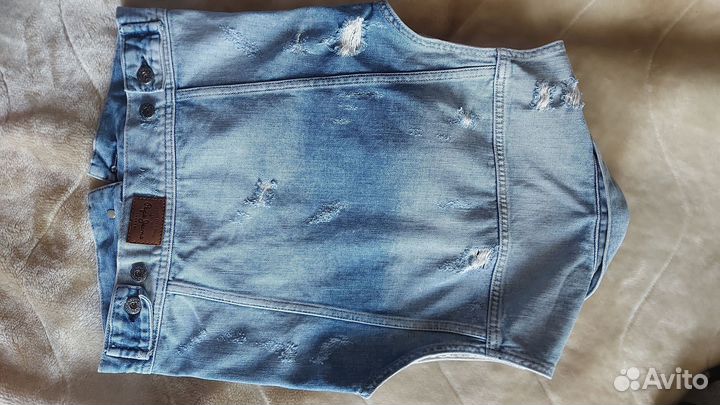 Джинсовая жилетка для мальчика рост 140-152