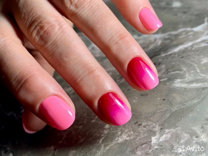 Маникюр гель-лак укрепление гелем наращивание