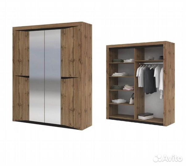 Шкаф 1,8м Паола шк 703 крафт золото/венге, наличие