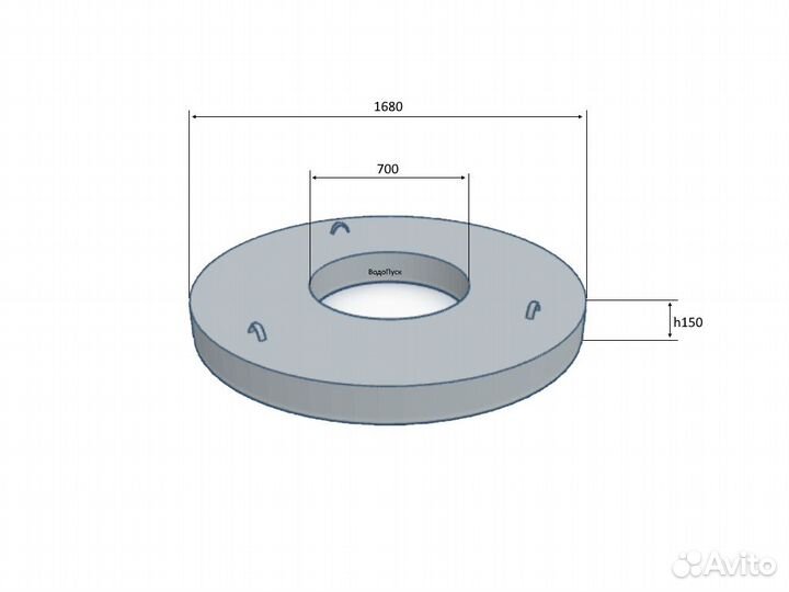 Жб плита перекрытия 2пп 15-2 с цент. Отверстием
