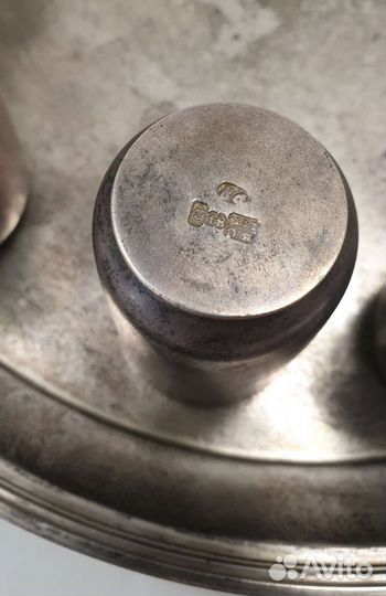 Серебро 84, 19 век, коньячный набор на 12 персон