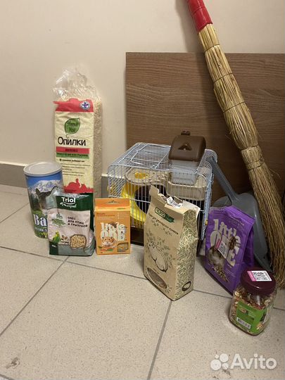 Отдам хомяка с клеткой