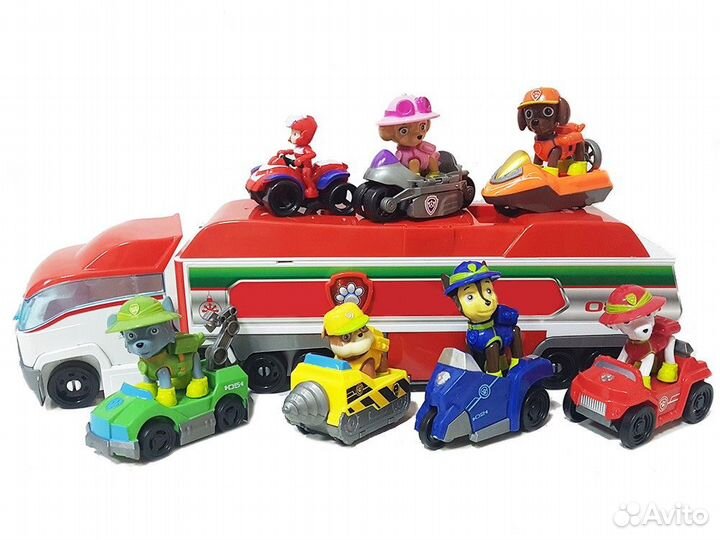 Автовоз 44 см. и 7 машинок с фигурками (Щенячий па