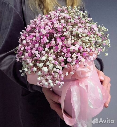 Коробочки с Радужной Гипсофилой. Цветы для Девушки