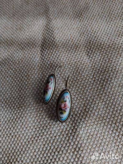 Серьги с финифтью