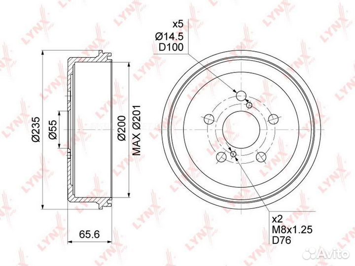 Lynxauto BM-1001 Барабан тормозной зад