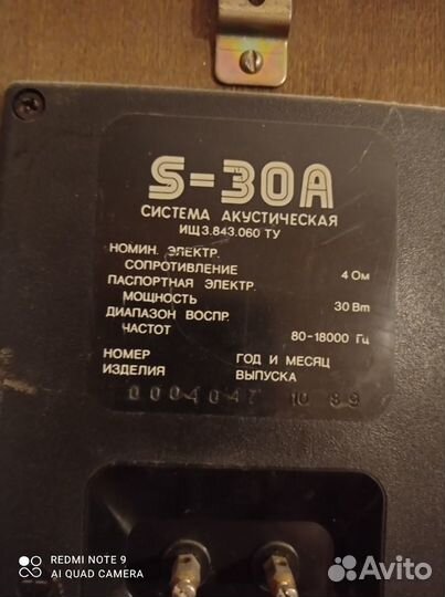 Акустические колонки Радиотехника S 30 A