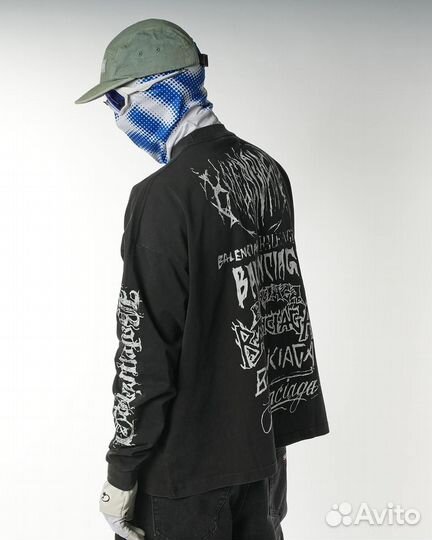 Лонгслив Balenciaga DIY Metal черный оверсайз