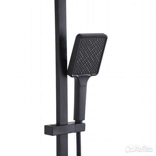 Душевая система Frap с верхним душем с лейкой со смесителем черная (F2476-6)