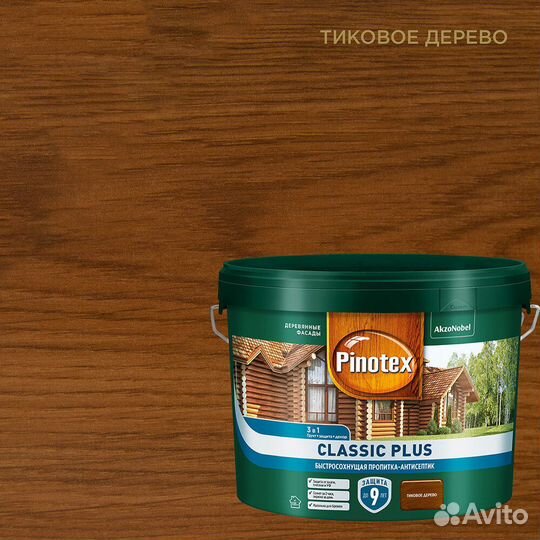 Антисептик Pinotex Classic Plus 3 в 1 декоративный