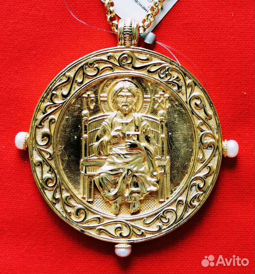 Панагия(Ватопед) и цепь,Аg, мощевик-раухтопаз