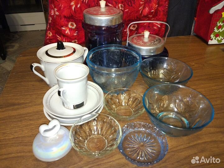 Посуда СССР рюмки вазы сахарница кобальтовое