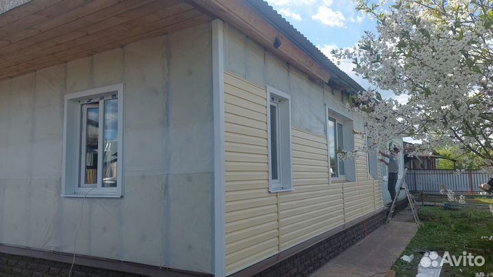 Фасадные работы Сайдинг монтаж утепление фасада