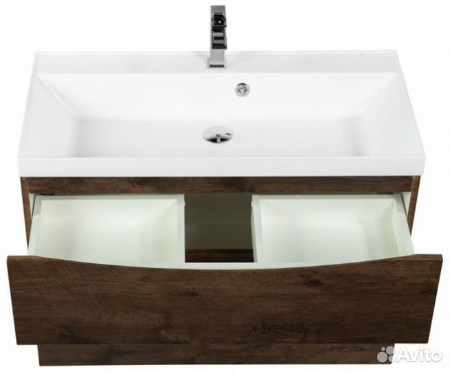 Тумба с раковиной BelBagno Marino-H60 90-BB900/450-LV-MR-AST Rovere Moro