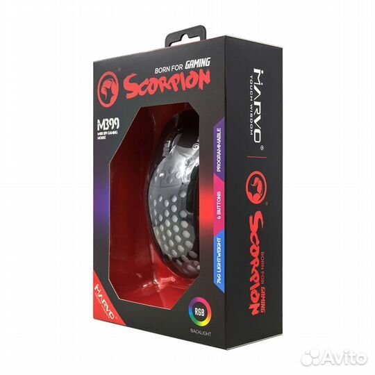 Мышь проводная Marvo M399 gaming mouse с подсветк