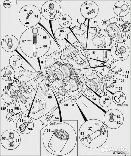 460/82070 46082070 Трансмиссия кпп Hidromek JCB