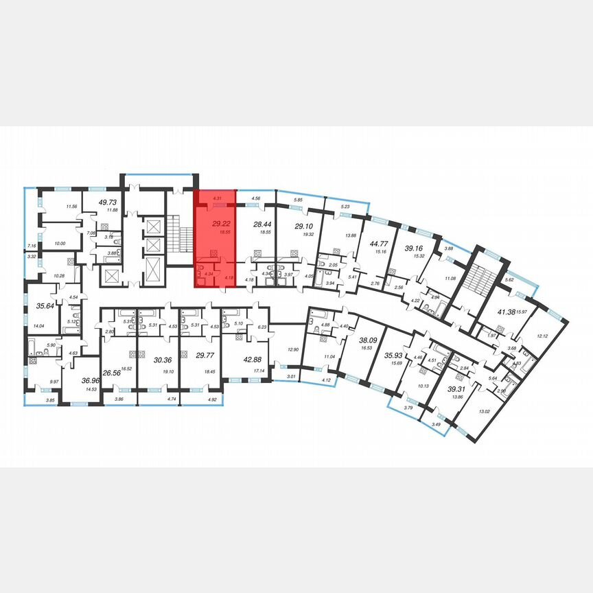 Квартира-студия, 31,4 м², 2/22 эт.