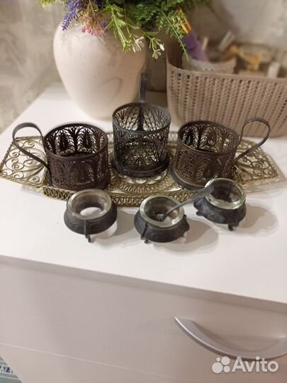 Подстаканники, набор чайный. Раритет, винтаж