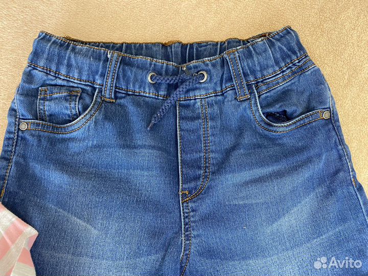 Комплект на девочку джинсы+лонгслив 128-134 см