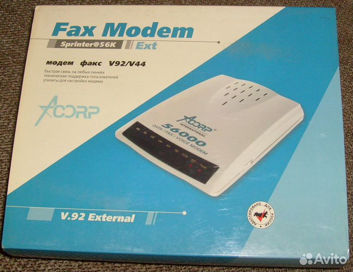 Fax Modem Acorp Sprinter56k Ext + бп 9VAC 0.8A