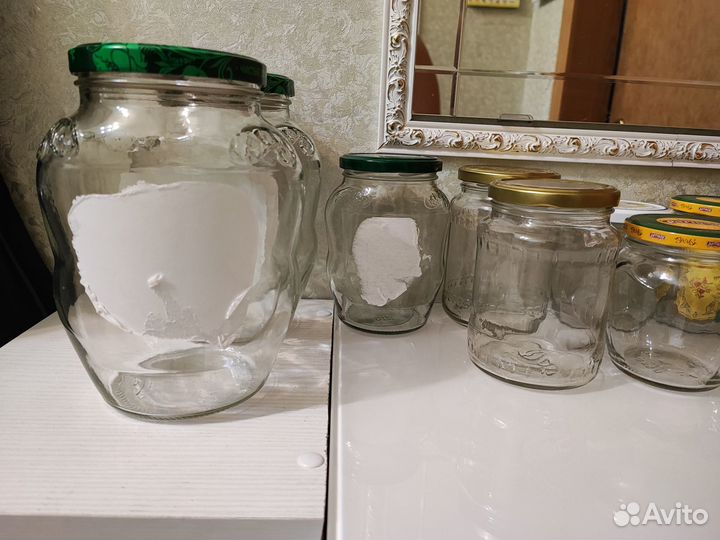 Банки стеклянные, 0.5л-0.7л-1.8л. Цена за всё
