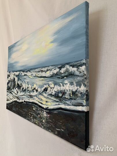 Картина маслом на холсте море интерьерная картина