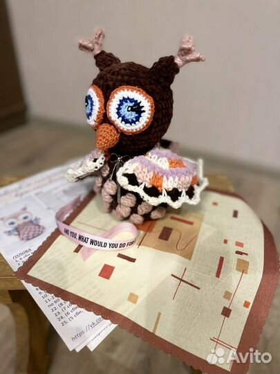 Мягкая игрушка сова ручной работы