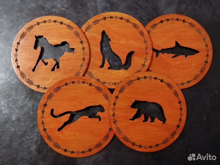 Набор подставок под кружки, стаканы в коробке