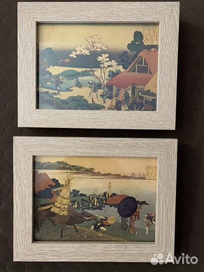 Репродукции японская цветная гравюра в рамке