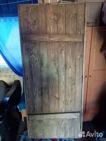 Дверь входная банная деревянная с коробкой