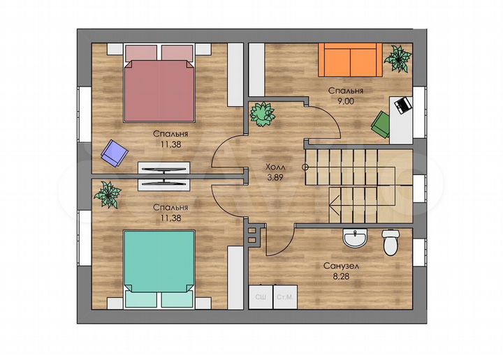 Коттедж 110 м² на участке 8 сот.