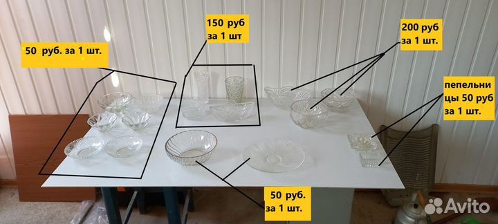 Посуда из хрусталя и из стекла