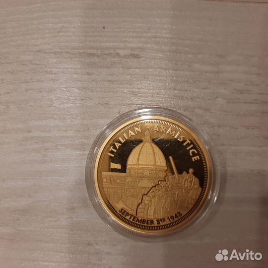 Монета (медаль) 75 лет ВОВ в позолоте