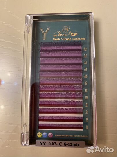 Ресница для наращивания фиолетовый С 8-12